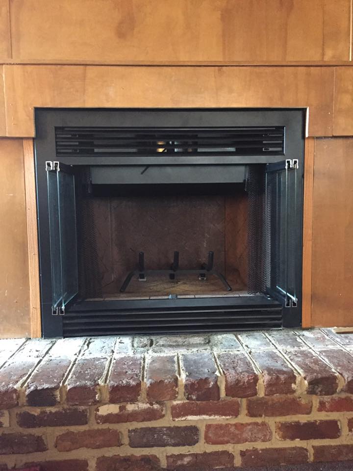 installed pre fab fireplace