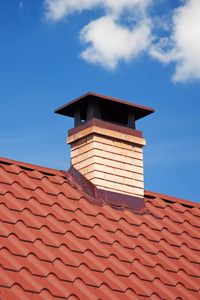 chimney on brown roof